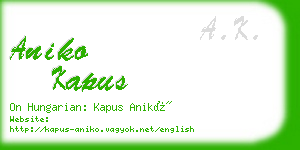 aniko kapus business card